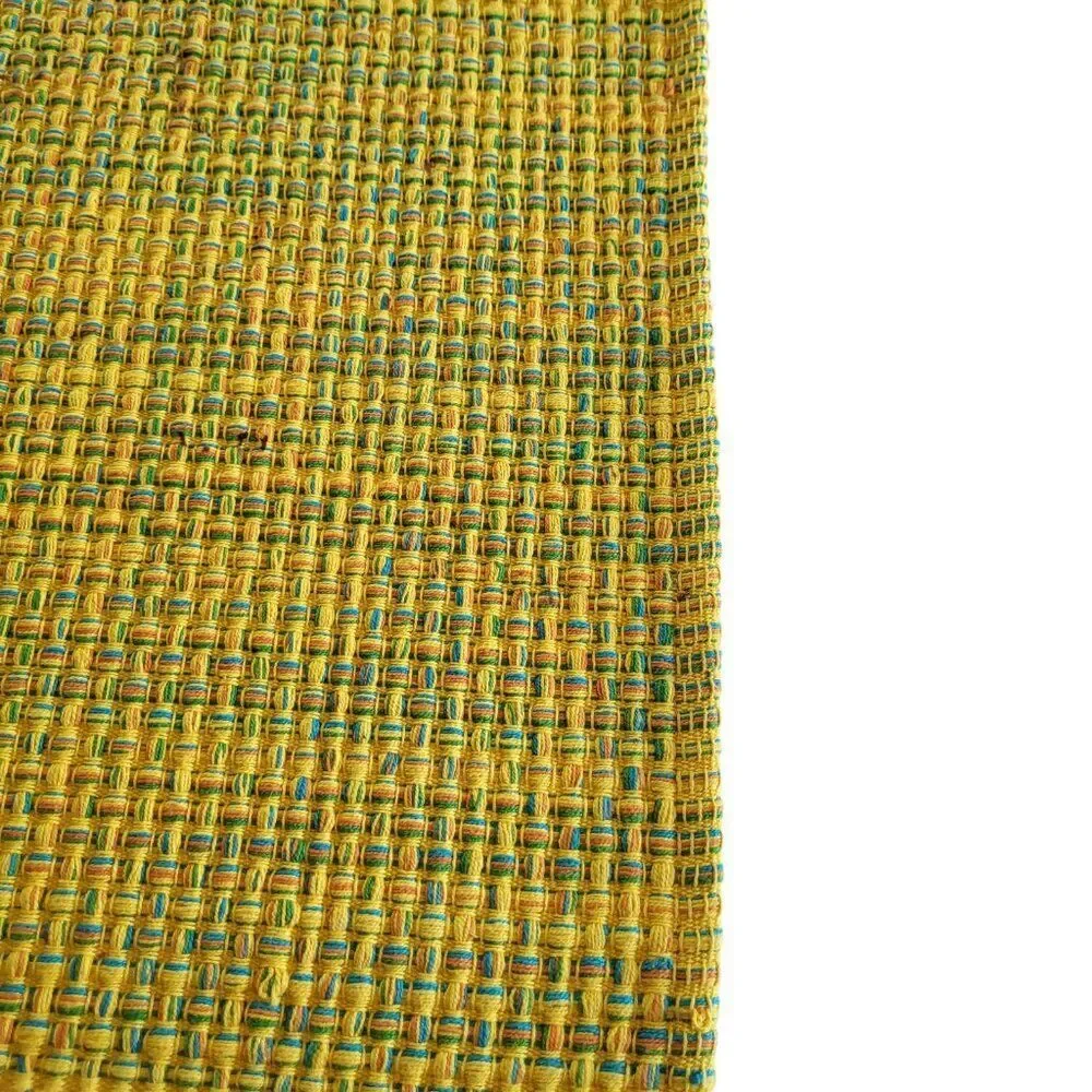 Pier 1 Yellow Orange Blue Weave 20 x 13 inch rectangular placemats |  Set of 6